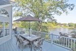 Spacious deck with outside furniture